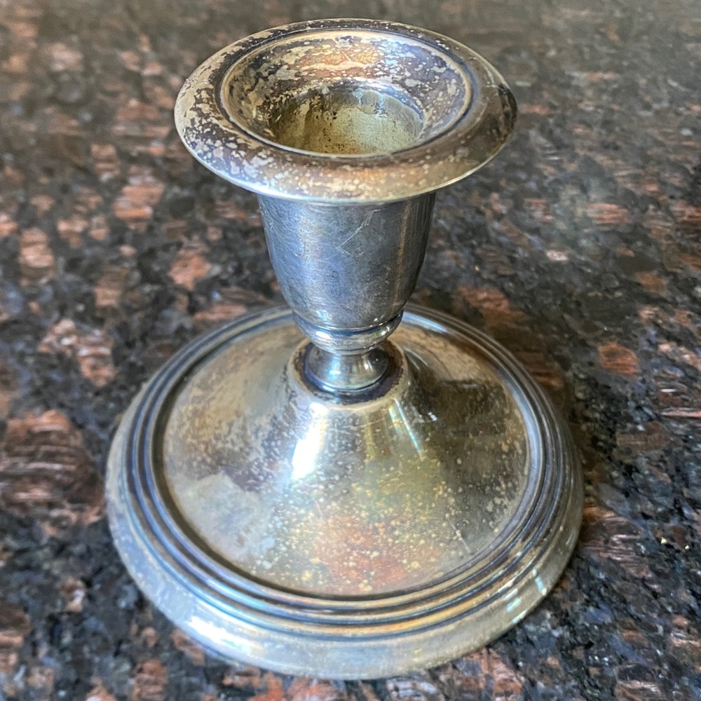Vintage Silver Candlestick (In two bits) - Picture 4 of 5